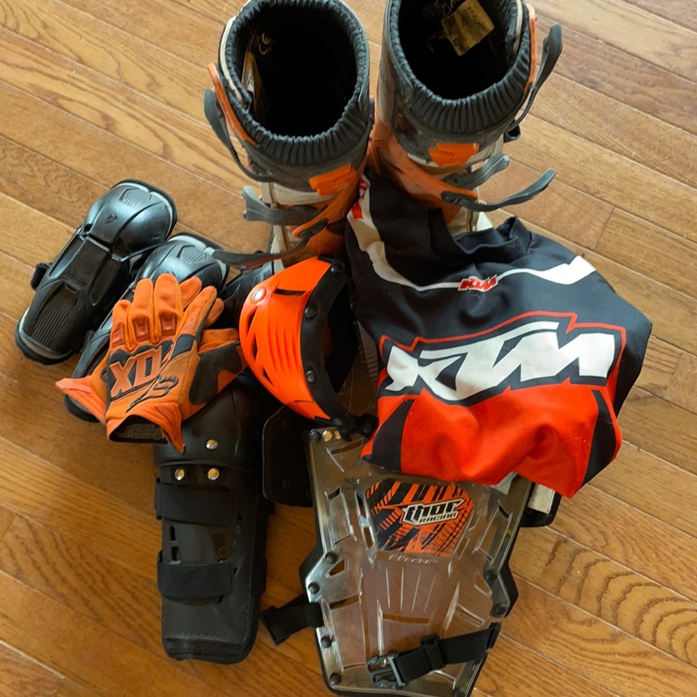 Kids dirt bike gear.